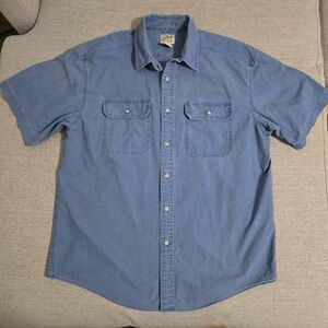 L.L. Bean medium blue short sleeve shirt.